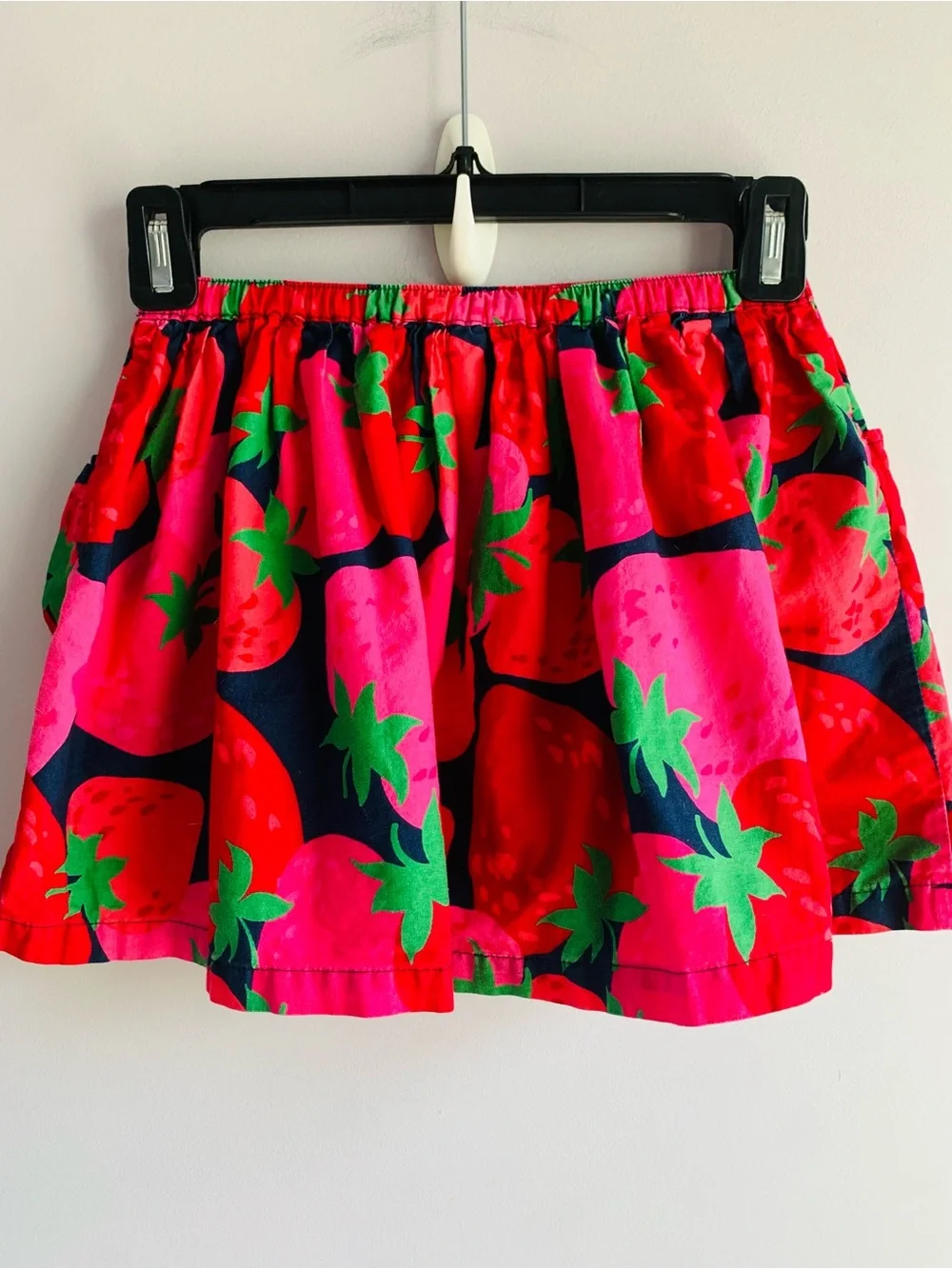 Crazy 8 Strawberry Skirt Cotton Pink Red Navy Colorful Cute Fun Girls EUC 5 6